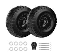 10 Inch Solid Tires 4.10 3.50-4 Flat Free Tire 4.10/3.50-4 Tire and Wheel with 5/8” Axle Bore Hole for Hand Truck, Trolley, Garden Cart, Lawn Mower, Garden Wagon, Wheelbarrow(Black, 2Pack)