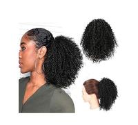 10 Inch Synthetic Drawstring Ponytail Hairpieces Natural Black Afro Kinky Curly Ponytail Hair Extension for Black Women