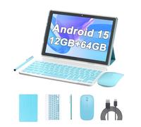 10 Inch Tablet Android 15 Tablets ,2 in 1 tablet With keyboard,12GB RAM+64GB ROM ,Tablets 2MP+8MP 6000mAh Battery,2.0GHZ,1280*800, Include Keyboard/Mouse/Case/Stylus Pen/Bluetooth 5G Wifi-6 Tableta PC