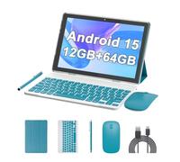 10 Inch Tablet Android 15 Tablets ,2 in 1 tablet With keyboard 12GB RAM+64GB ROM ,tablets 2MP+8MP 6000mAh Battery, Include Keyboard/Mouse/Case/Stylus Pen/Bluetooth 5G Wifi-6 Tableta PC (Navy blue)