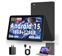 10 Inch Tablet, Android 15 Tablets with 18GB RAM+128GB ROM (Expand to 1TB), Octa Core 1280*800 IPS HD Display, 6000mAh Battery, 5MP+8MP Dual Camera, 5G/2.4G WiFi