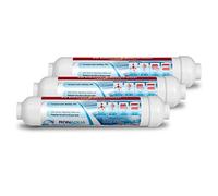 10-inch Universal Alkaline in-line Water Replacement Filter - PH Enhancer, and Re-Mineralizer - Post Filter for Under-Sink or Reverse Osmosis System - Restore Essential Minerals Set of 3