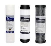 10-inch Universal Replacement Filter Set, Filtration Systems Sediment, Granular Actived Carbon, and Carbon Block Filters, for Reverse Osmosis 3-Stage Water