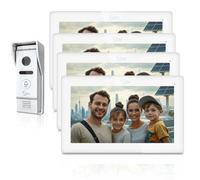 10 Inch Wired Video Intercom Apartment Doorphone kit Security System | 4 Wires,Touch Monitor,1080P HD Camera,2-Way Audio,Support Tuya,Remote Unlock,Night Vision for Home