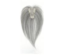 10 Inch Women Synthetic Seamless Hair Toppers with Bangs, 360° 3D Cover Clip In Hairs Extensions for Daily Use Fluffy and Natural(25-GRAY)