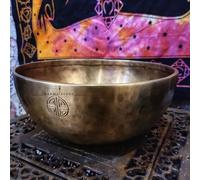 10" Inches Himalayan Full Moon Singing Bowl Set, 7-Metal Alloy, with Cushion and Mallet by Karma store