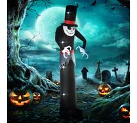 10' Inflatable Halloween Ghost Outdoor Decoration Waterproof LED Light Outsunny Black One Size