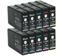 Go Inks 2 Set of 4 + extra Black Ink Cartridges to replace Epson T7906+7901 (79XL Series) Compatible/non-OEM for Epson WorkForce Pro Printers (10 Inks)