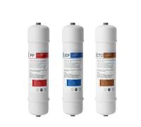 10” Inline Water Filter Cartridge - For Reverse Osmosis Systems, Refrigerator Ice Makers, Quick Connect PP Cotton Activated Carbon, Highly Effective Chlorine Removal(PP UDF CTO Filter)