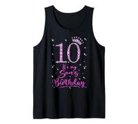 10 It's My Son's Birthday Pink Crown 10 Years Old Tank Top