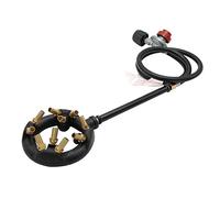 10 Jets Homemade Cast Iron Burner Assembly Flame Control System 41000 BTU with High Pressure Regulator with Hose DIY Forge Pizza Oven Turkey Fryer Accessories