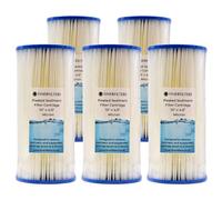 10" Jumbo Pleated Sediment Water Filter | 20 Micron, 10" x 4.5" | Washable Filter to Extend Lifespan, Fits 10" Jumbo Housings (5 Pack)