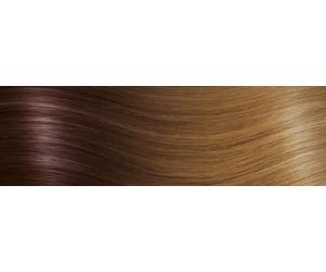 10 Keratin Flat Tip Extensions - professional Quality - 23" ombre - T6/27 ombre chocolate brown & caramel blonde