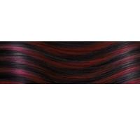 10 Keratin Flat Tip Extensions - professional Quality - 23" straight - M1B/530 mixed black & ruby red