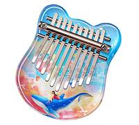 10 Keys Finger Piano Mini Kalimba Thumb Piano Acrylic Material Cute Bear Cherry Shape Mini Musical Instrument Portable Suitable for Beginners /162 (Color : Whale)