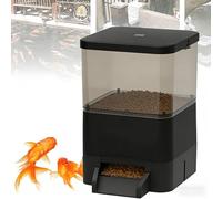 10 L Automatic Fish Feeder,Adjustable Electric Vacation Fishs Feeder Dispenser,With Timer, Support WiFi And Solar Panel Charging (Black)