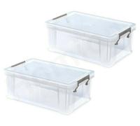 10 L LITER CLEAR PLASTIC STORAGE BOXES WITH LID STACKABLE STACKING CLIP LOCK LID