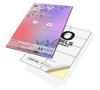 10 Labels Per A4 Sheet, 100 Sheets 1000 Sticky Label, Printable Sticker Paper, iSOUL Matte Self Adhesive Adress Mailing, Shipping, Postage, Laser & Inkjet Printer Compatible [Quickdry]