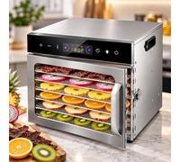 10 Layer Stainless Steel Food Dryer Electric Fruit Dehydrators,400W-800W | Food Dehydrator Machine,Heating Function,86-194℉ Temperature Control,24H Timer for Jerky,Meat,Fruit,Veggies,Snacks