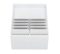 10 Layers Acrylic Eyelash Storage Box with Magnetic Bottom, False Eyelashes Glue Pallet Holder, Extension Grafting Tool for Beauty Salons, Clear Display Case with Sealed Flip Desig (White)