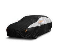 10 Layers Car Cover Waterproof Breathable, Outdoor Full Cover Rain UV Snowproof Protection with 2 door Zipper Cotton Mirror Pocket,Fit Saloon/Hatchback Length(Up to 177"/450cm)