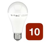10 LED Bulbs E27 V-Tac 15W Goccia Pack Warm Natural Cold Light