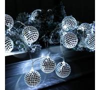 10 LED Disco Ball Fairy Lights, 150 cm Disco Ball String Lights, Disco Party Light, Mini Disco Balls Ornaments Tree Decoration Light, Oriental Moroccan Fairy Lights