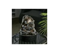 10" LED Lights Tabletop Water Fountain - Rotating Crystal Ball Water Feature - Cascading Rock Indoor Relaxation Decor Living and Home Natural One Size