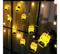 10 LED Princess Frog Fairy Lights 1.65m Length Frog String Lights Warm White Battery Operated Bedroom Children Room Decor Chain of Lights (Princess Frog)