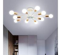 10-Light White Sputnik Semi Flush Mount Ceiling Light Garwarm White One Size