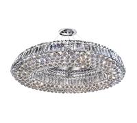 Chrome Oval 10 Light Crystal Pendant Chandelier