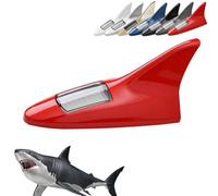 10 Lights Solar Power Car Shark Fin Roof Antenna LED Flash Light, Shark Fin Solar Warning Light for Car, RGB Solar Strobe Lights, LED Warn Tail Light Antenna, Solar Cab Lights (Red)