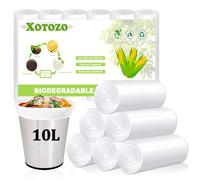 10 Liter Bin Liners 120 Counts, 10L/2.6 Gallon Small Trash Bin Bags Thick Garbage Bags for Kitchen Bathroom Toilet Bedroom Office, Fit 10-15L Rubbish Bin (45 x 50 cm, White, Unscented)