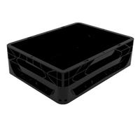 10 Litre Black Recycled Euronorm Euro Stacking Container - Heavy-Duty Industrial Plastic Storage Box, 400×300×120 mm Stackable Crate for Warehouse, Logistics & Small Parts Organisation