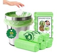 10 Litre Compostable Bin Bags - 120 Counts Biodegradable Bin Liners Strong Pedal Food Waste Trash Bag, Compost Bin Liner for Kitchen Office Bathroom