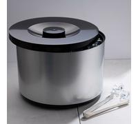 10 Litre Plastic Ice Bucket Brushed Aluminium Effect - Large Ice Cube Bucket