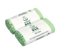 10 Litre x 50 Compost Bag Compostable Bags - Kitchen Caddy Liner - Food Waste Bin Liners - EN 13432-10L Bags with Composting Guide