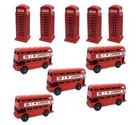 10 London 3D BUS & TELEPHONE Box Magnet Die-Cast Metal FRIDGE MAGNET - LONDON SOUVENIR 3D Bus & Phone Booth Magnet by Mighty Majesty BRITISH GIFT