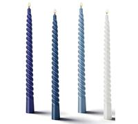 10'' Long Tapered Candles, 4Pcs Blue Dinner Candles for Table Centrepieces, Non Drip Smokeless Tapered Twisted Taper Candles for Wedding Baby Shower Christmas Party Dinner, Fits Most Candle Holders