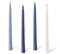 10'' Long Tapered Candles, Pack of 4 Twisted Gradient Dinner Candles, Non Drip Non Scented Spiral Coloured Candle for Candlesticks Table Dinner Christmas Halloween Home Decor