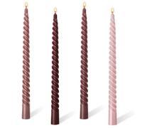 10'' Long Tapered Candles, Pack of 4 Twisted Gradient Dinner Candles, Non Drip Non Scented Spiral Coloured Candle for Candlesticks Table Dinner Christmas Halloween Home Decor