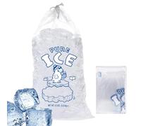 10 Low Temperature Resistant Empty Ice Bags, 8Lb Pla-stic Ice Bags with Draw String, Leak-Proof Ice Maker Bags, Ice Bag Se-al Ice Bags, Thickened Portable Ice Bag, Dur-able Ice-Bag Storage