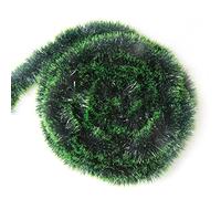 10 m / 32.8 ft Christmas Tinsel Garland, Long Xmas Garland Decorations Metallic Tinsel Strands Christmas Tree Boa Hanging Decoration for Christmas Home Decorations Wreath Wedding Party (Dark green)