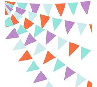 10 m / 33 ft Multicoloured Bunting Banner Colour Gradient Single Layer Cotton Bunting Children's Birthday Flag Photo Background Wedding Flag Wedding for Birthday Baby Shower Party Decoration (Green