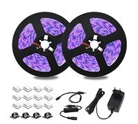 10 m Black Light LED Strip, UV LED Strip 33 ft UV Black Light LED Strip with Transformer, 600 Pieces 2835 LEDs, 12 V 3 A Flexible Black Light Fixings for Decoration Lighting Party Lighting