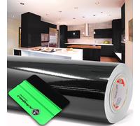 10 m high gloss black furniture film + squeegee adhesive film plotter film