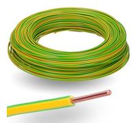 10 m Kalitec H07V-U 1 x 1.5 mm² Green/Yellow I Flame Retardant PVC Single Core 1.5 mm2 Rigid Copper I 450/750 V I Wiring Cable Single Wire for Internal Wiring of Machines and Lights