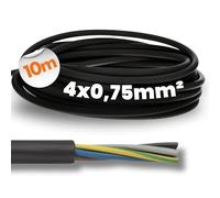10 m Lapp 16002583 H05RN-F 4x0.75 mm² Rubber Cable Flexible I UV-Resistant I Robust I Oil Resistant I Thin I 4G0.75 Black with Protective Conductor for Handheld Appliances and Electrical Decoration