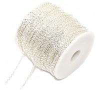 10 m Link Chain Silver Sold by the Metre 2 x 3 mm O Chain Spool Metal Chain Roll Iron Cable Chain Craft Chain Jewellery Making Link Chain Bulk Chain for DIY Necklace Earrings Bracelet Extension