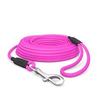 10 m Round Waterproof Lead for Dogs with Hand Strap, Robust Training Lead, Pink, up to 35 kg